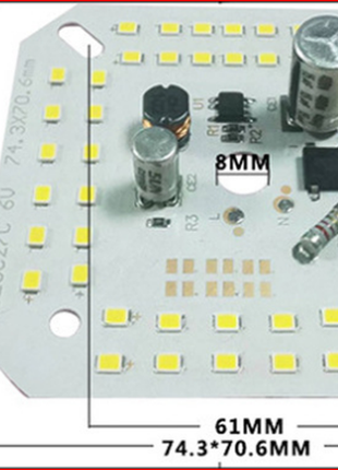Світлодіодна led матриця на 220в 50w ремонт світильник люстра