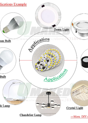 Led світлодіодний модуль плата на 220v лампа 7w 220в 7вт 35мм2 фото