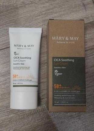 Сонцезахисний крем mary&may cica soothing sun cream spf50+ pa++++