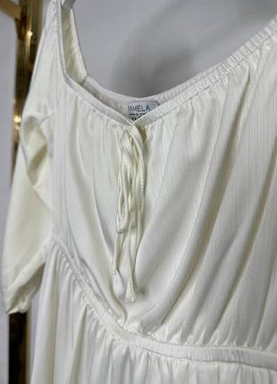Літнє кремове плаття вільного крою na-kd2 фото