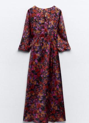 Шикарна сатинова міді сукня zara5 фото