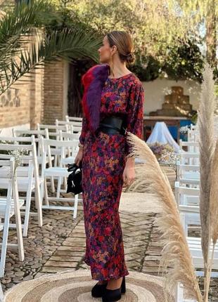 Шикарна сатинова міді сукня zara2 фото