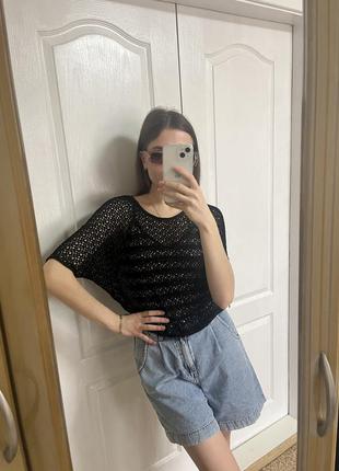 Черная прозрачная футболка