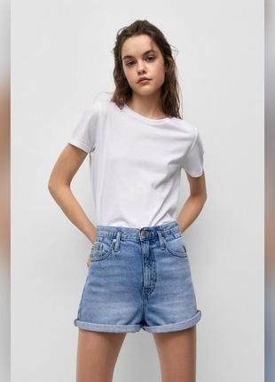 Шорты джинсовые с высокой посадкой pull and bear denim jeans7 фото