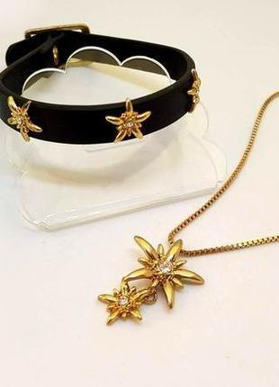 Ланцюжок позолочена з кулоном квіти pilgrim данія елітна ювелірна біжутерія6 фото