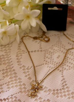 Ланцюжок позолочена з кулоном квіти pilgrim данія елітна ювелірна біжутерія3 фото