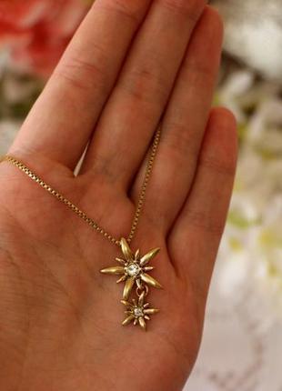 Ланцюжок позолочена з кулоном квіти pilgrim данія елітна ювелірна біжутерія5 фото