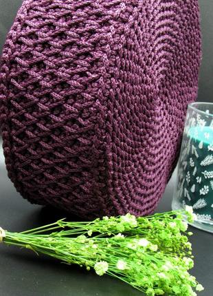 В′язаний круглий кошик "соти"