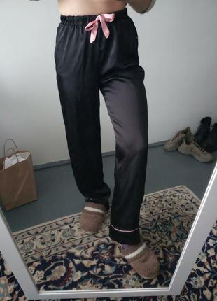 Піжамні домашні сатинові штани7 фото