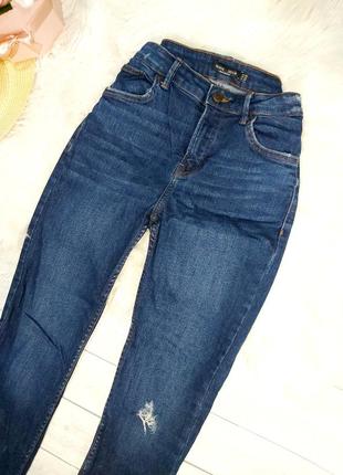 Джинси скіні bershka джинси по фігурі сині стрейч 44 46 розпродаж3 фото