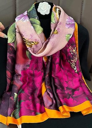 180*90 см люксовый шелковый большой женский модный платок с узором2 фото