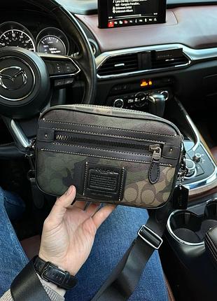 👜 coach academy crossbody signature canvas/camo