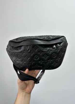 👜 louis vuitton bumbag black embossing leather8 фото