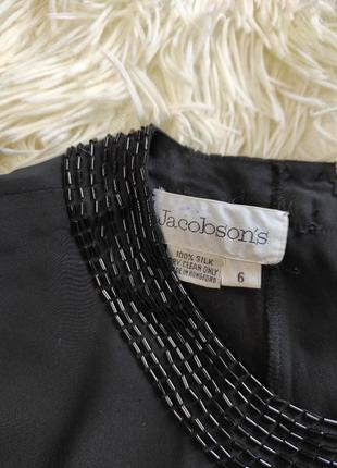 Jacobson's дизайнерское платье платье шелк шелковая черная мини меди5 фото
