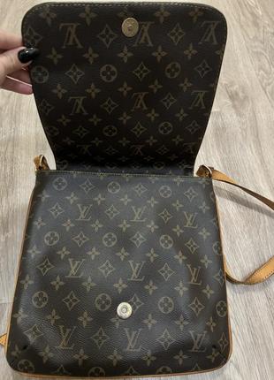 Louis vuitton lv сумка барсетка клатч бананка канва і шкіра7 фото