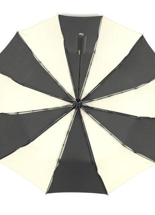 Женский зонт автомат от toprain двухцветный с 12 надежными спицами, антишторм4 фото