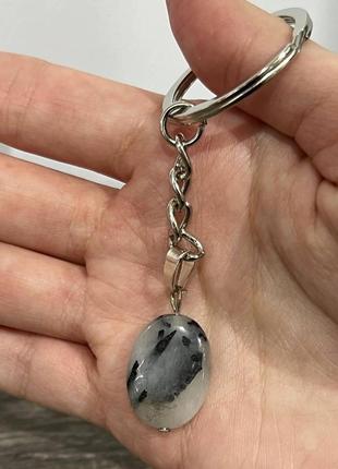 Натуральный камень турмалиновый кварц кулон в форме капли на шнурке - оригинальный подарок в коробочке6 фото