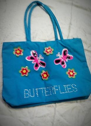 Синя містка сумка butterflies
