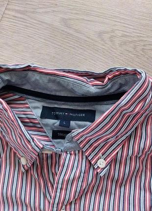 Брендовая мужская рубашка tommy hilfiger vintage fit, размер l, можно на m8 фото