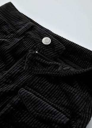 Вельветовая миди юбка, юбка с карманами и разрезом zara3 фото