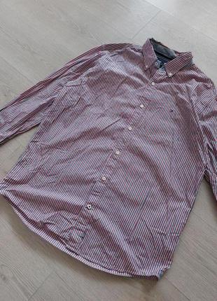Брендовая мужская рубашка tommy hilfiger vintage fit, размер l, можно на m3 фото