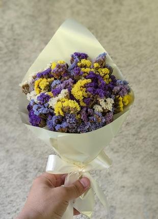 Букет із сухоцвітів, квітковий букет на подарунок, статиця букет4 фото