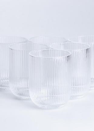 Набір склянок для напоїв скляні прозорі 6 шт