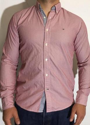 Брендовая мужская рубашка tommy hilfiger vintage fit, размер l, можно на m