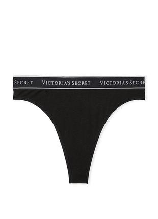 Высокие хлопковые трусики стринги victoria’s secret original3 фото