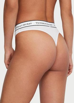 Высокие хлопковые трусики стринги victoria’s secret original2 фото