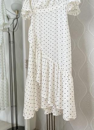 Белое длинное платье в горошек от hsm в размере s5 фото