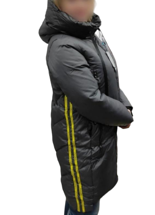 Зимове, тепле пальто, пуховик із капюшоном, у спортивному стилі3 фото