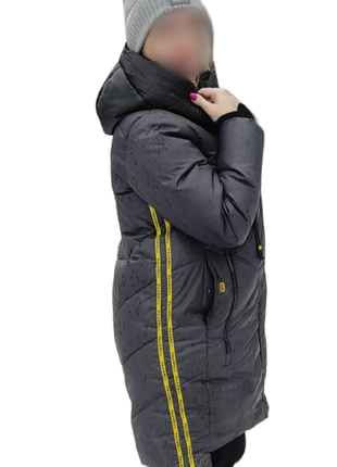 Зимове, тепле пальто, пуховик із капюшоном, у спортивному стилі5 фото