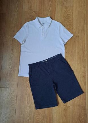 Летний нарядный набор для мальчика/белая тенниска/белое поло/нарядные шорты для мальчика