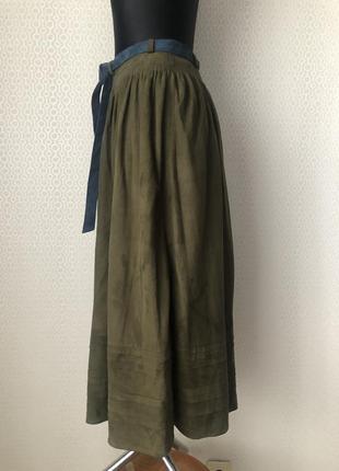 Классная замшевая юбка цвета хаки, размер 38, укр 44-462 фото