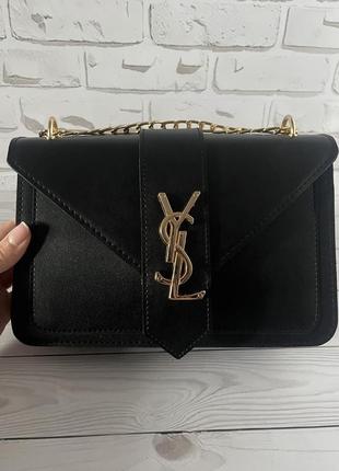Чорна стильна жіноча сумочка у стилі ysl