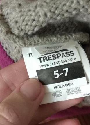 Trespass шапка дитяча зимова тепла для дівчинки 4-5-6 л нова7 фото