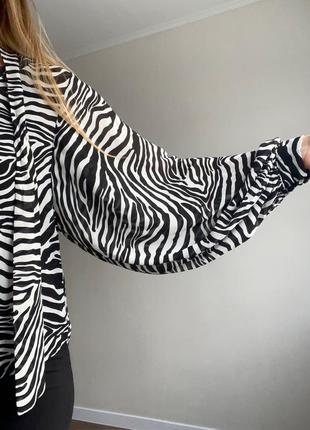 Блуза shein размер xs животный принт зебра легкая2 фото