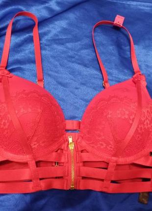 Ліф-топ топік ліфчик hunkemoller 75b 70b корсет карсет бюстгалтер бюстье червоний топік л...