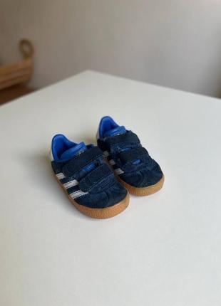 Adidas gazelle 13 см сині замшеві дитячі кросівки, кеди2 фото