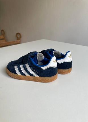 Adidas gazelle 13 см синие замшевые детские кроссовки, кеды3 фото