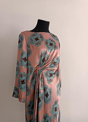 Платье из эластичного атласного шёлка с присборкой maliparmi,40/s4 фото