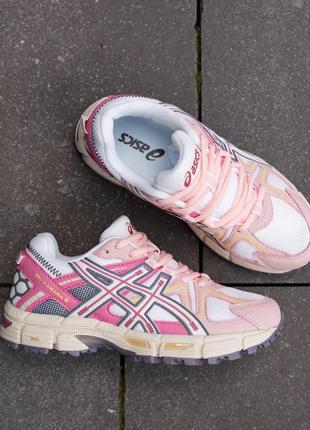 Женские кроссовки asics gel kahana 8 white pink1 фото