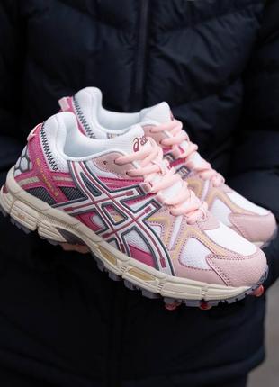 As010 кроссовки женские в стиле asics gel kahana 8 white pink5 фото