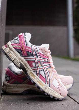 As010 кроссовки женские в стиле asics gel kahana 8 white pink6 фото