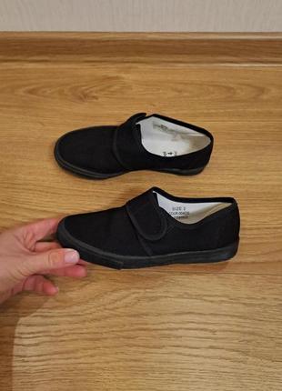 Череые тапочки для мальчика/сменная обувь/черные мокасины8 фото