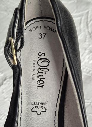 Женские туфли лодочки низкий каблук кожа s.oliver7 фото