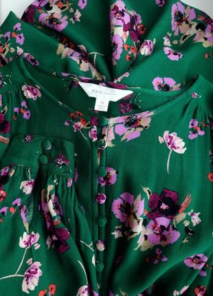 Платье зелёное миди цветочный прин  per una marks&spencer4 фото