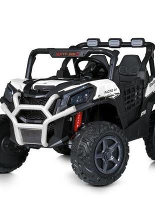 Детский двухместный электромобиль багги utv racing 4×4 (белый цвет)