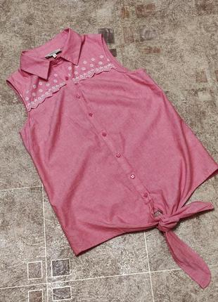 Розовая котоновая блузка вышивка с 444 фото